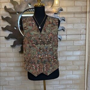 Chic Tapestry Vest - Brown